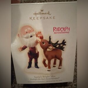 Hallmark Keepsake Santa & Rudolph Figurine - Brown, White, Black, Red